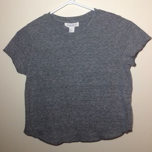 Gray Stripped Crop-Top